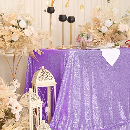 Sequin Tablecloth 60x120 Inch Lavender for Wedding Party