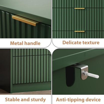 Green Fluted Dresser for Bedroom