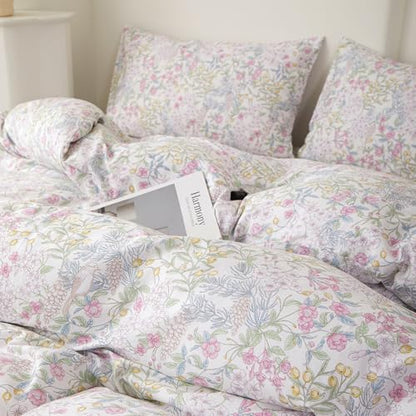 Botanical Floral Comforter Set Queen Aesthetic Cottagecore Bedding Set