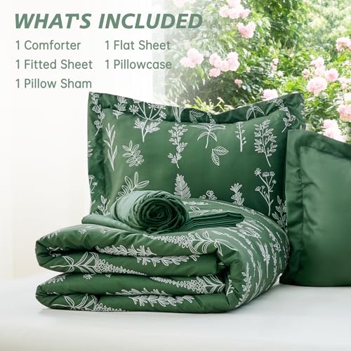 Dark Green Twin Comforter Set