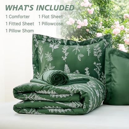 Dark Green Twin Comforter Set