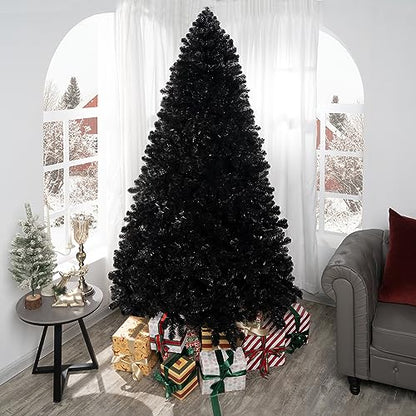 7.5ft Black Christmas Tree with Lights