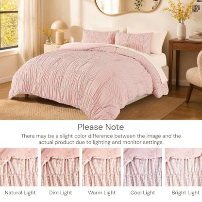 Pink Gingham Full Size Comforter Sets