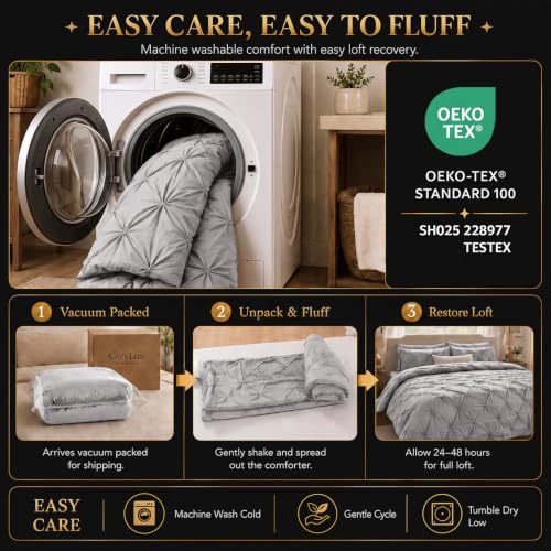 Oversized King Comforter Set French Grey