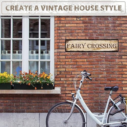 Fairy Crossing Instagram Style Metal Tin Sign (4x16''), Vintage Wall Art Decor - Dust-Proof