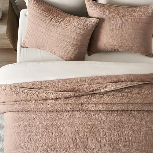 HOME 100% Cotton Modern Lines Quilt Set Queen Size