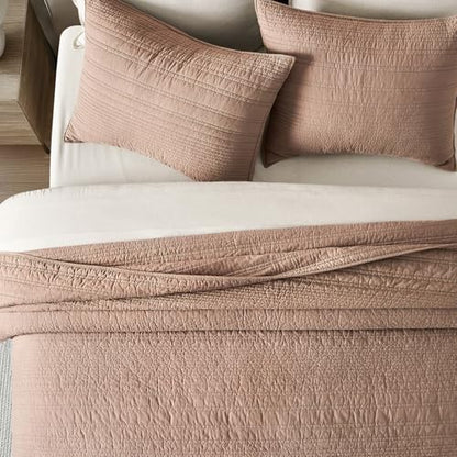 HOME 100% Cotton Modern Lines Quilt Set Queen Size