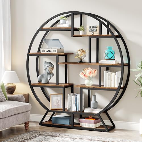 Bookshelf 63 Inch Round Bookshelves Etagere Bookcase