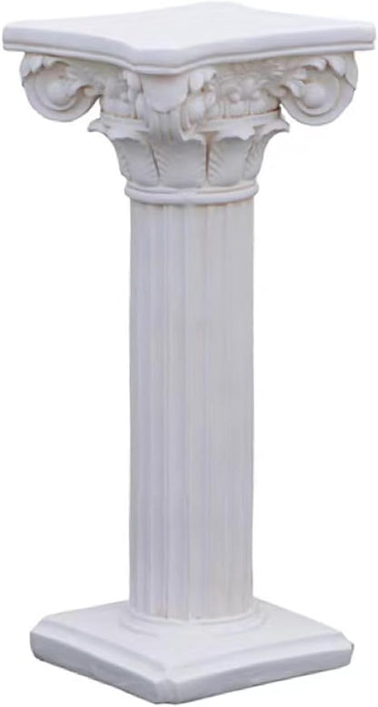 Decorative Roman Column Pedestal,MGO Cement with Fiber, Classical Garden Pillar, Indoor Outdoor Decor, Wrap Foam Safely Delivered from Local Warehouse (White, 31.5IN)