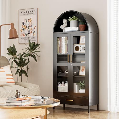 Arched Cabinet with Glass Doors
