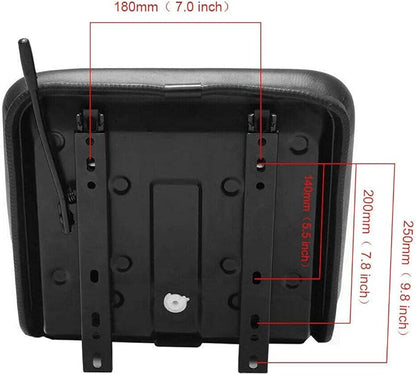 Universal Lawn Mower Seat, Tractor Seat with Back Rest Universal PU Leather Tractor Seat with A Drain Hole Water-Resistant & Adjustable Rails For Loader, Tractor, Loader Excavator