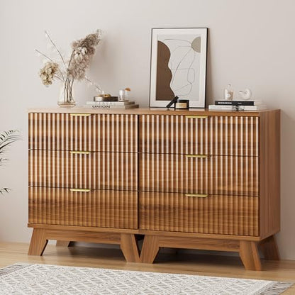 Fluted Dresser for Bedroom with 3 Drawers