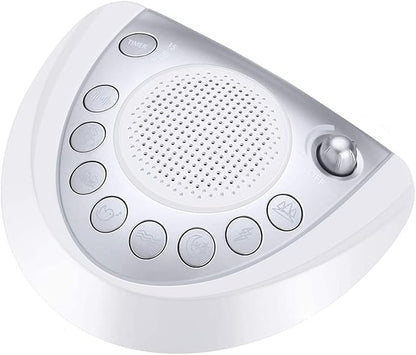 Raynic White Noise Machine, Battery Powered Sound Machine, Portable Sleep Machine with 24 Natural Soothing Sounds, Timer, USB Port, Headphone Jack for Baby, Kids, Adults, Travel, Office, Home (Silver)