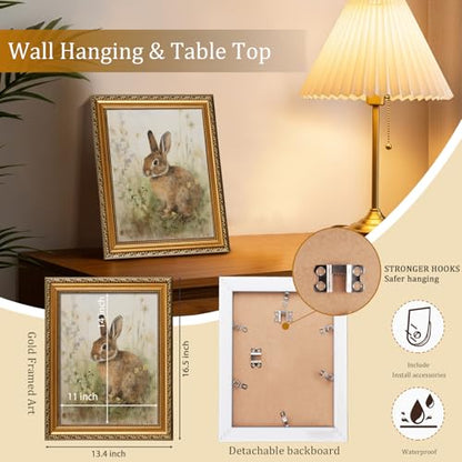 Vintage Gold Framed Wall Art for Home Decor