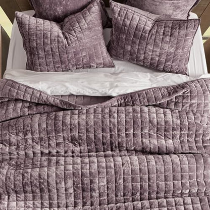 Channel Box Stitch Velvet Quilt Set