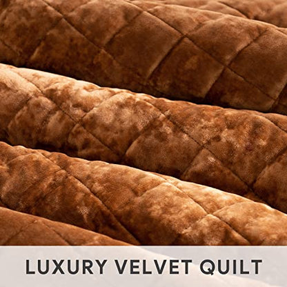 Channel Box Stitch Velvet Quilt Set