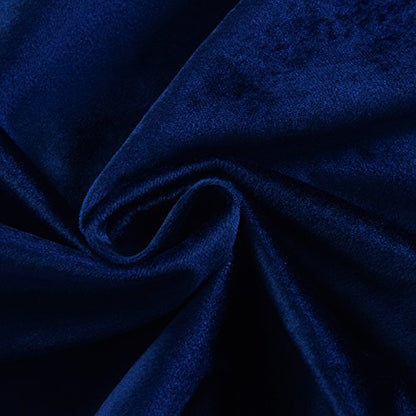 Set of 2 Velvet Flannel Room Darkening Blackout Curtains Panels Drapes Grommet 52 Wide by 108 Long Navy Royal Blue for Living Room (2 Count)