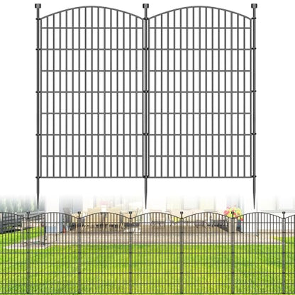 5 Panel No Dig Decorative Garden Fence 48" H x 11.4'L Outdoor Dog Barrier (9.8 Sq Ft)
