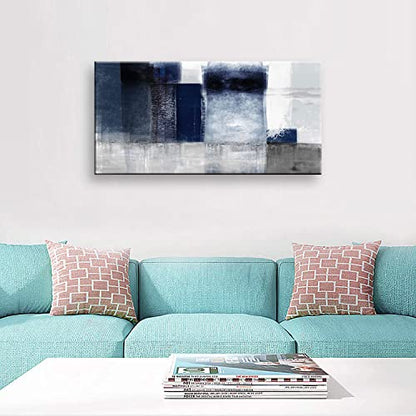 Canvas Abstract Artwork for Wall Decor Blue and Gray Abstract Wall Art Canvas Prints for Living Room Bedroom Office Wall Decor Bathroom Decor Home Decor Poster Print Size
