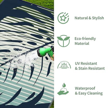 Outdoor Rug Waterproof Plastic Rugs for Patio (57.6 Sq Ft)