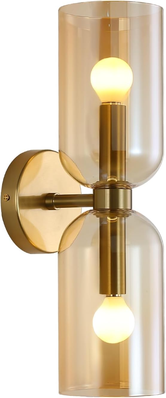 Minimalist 2-Light Gold Wall Sconces