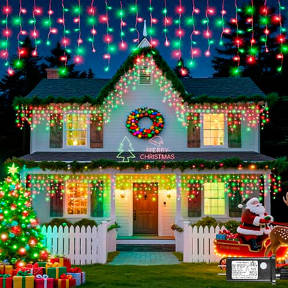 66FT 640 LED Icicle Lights for Outside 8 Modes 120 Drops