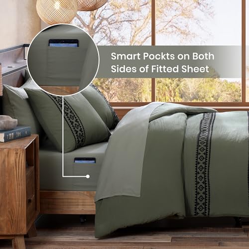 Embroidery Super King Comforter Set 7 Pieces Bed in a Bag