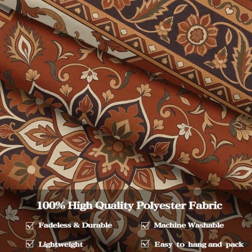 Boho Floral Tapestry Wall Hanging Hippie Indian Bohemian Mandala Tapestry Aesthetic Flower Medallion Red Small Tapestries for Mural Bedroom Living Room Dorm Decor 48 x 36 Inch