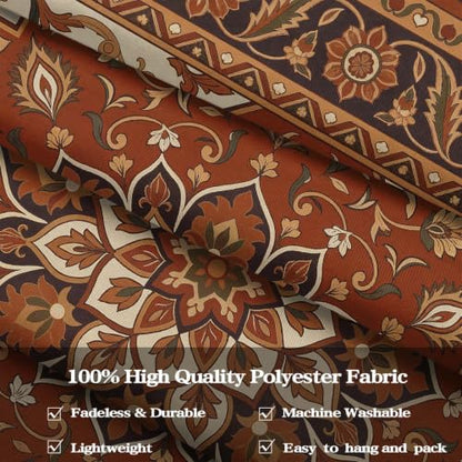 Boho Floral Tapestry Wall Hanging Hippie Indian Bohemian Mandala Tapestry Aesthetic Flower Medallion Red Small Tapestries for Mural Bedroom Living Room Dorm Decor 48 x 36 Inch