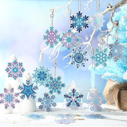 20 Pcs Snowflake Diamond Painting Keychain Kits (20 Count)