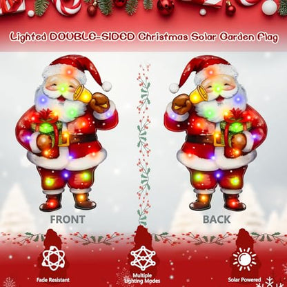 28x40 Lighted Christmas Santa Garden Flag
