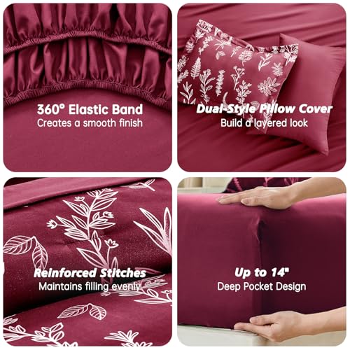 Burgundy Full Comforter Set