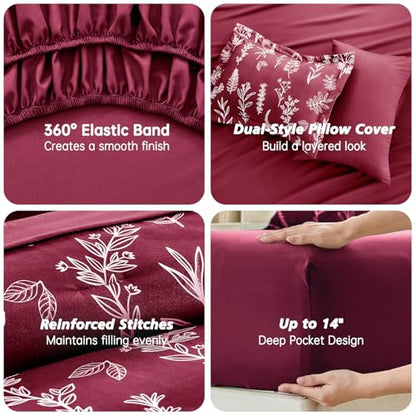 Burgundy Full Comforter Set