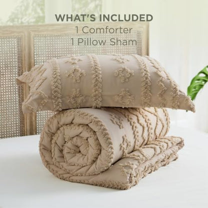 Tufted Boho Comforter Set Twin Size