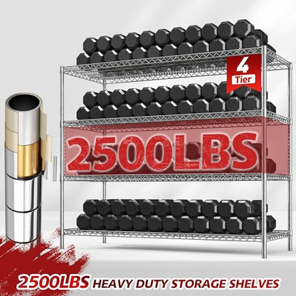4 Tier Heavy Duty Shelving with Wheels