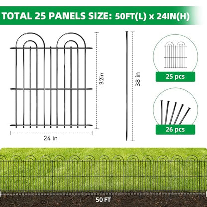 25 Panels No Dig Decorative Garden Fence