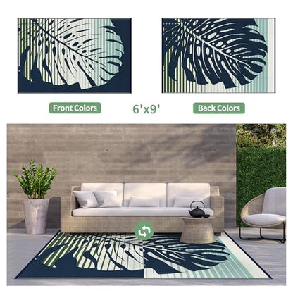 Outdoor Rug Waterproof Plastic Rugs for Patio (57.6 Sq Ft)