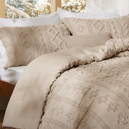 Tufted Boho Comforter Set California King Size