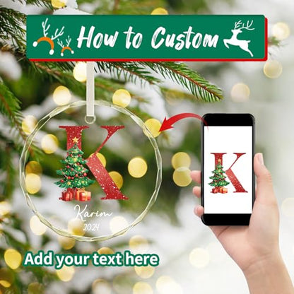 Personalized Christmas Ornaments with Initial Name