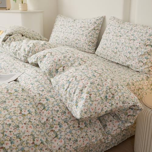 Cottagecore Flowers Comforter Set King Chic Floral Bedding Set