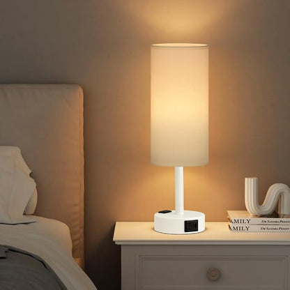 Fenmzee Matte White Bedside Table Lamp