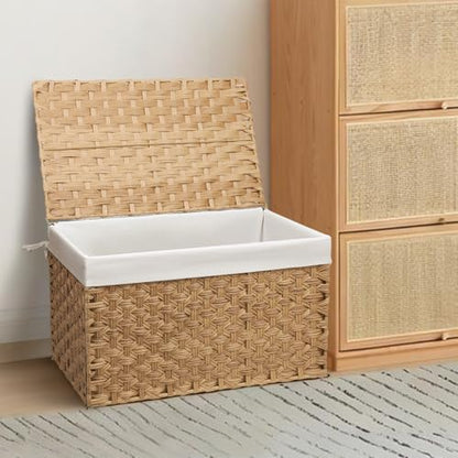 Wicker Storage Basket with Lid