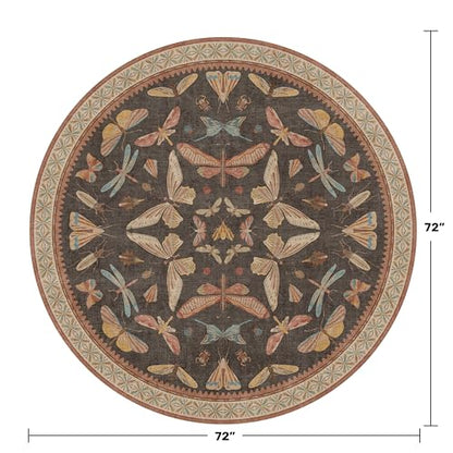 Vintage 6ft Round Living Room Rug (28.27 Sq Ft)
