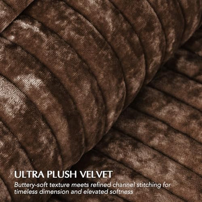 Stripe Channel Luxury Velvet Quilt Set Queen Size