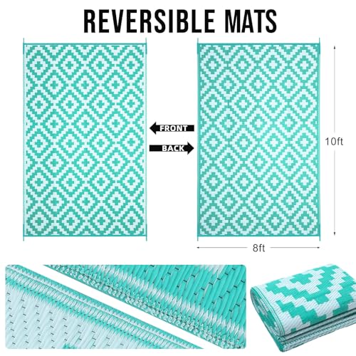 Outdoor Rug 8x10 ft Waterproof Reversible Mat