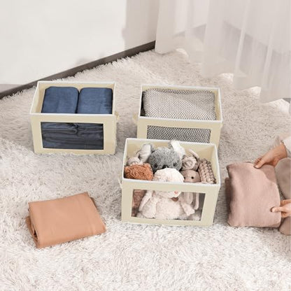 Fabric Storage Bins with Lids (3 Count)