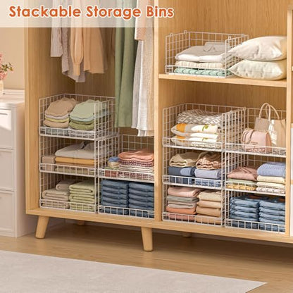 8 Tier Stackable Closet Organizers and Storage Shelves