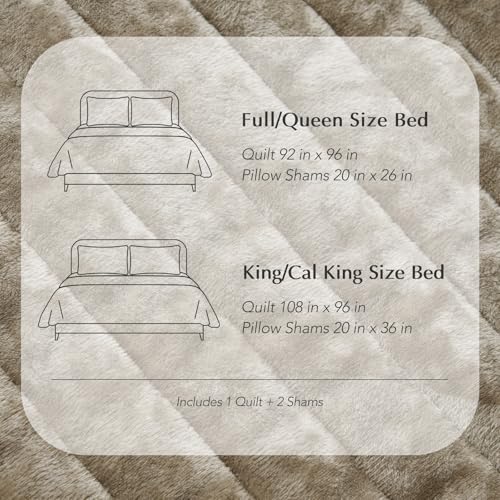 Stripe Channel Luxury Velvet Quilt Set King Size