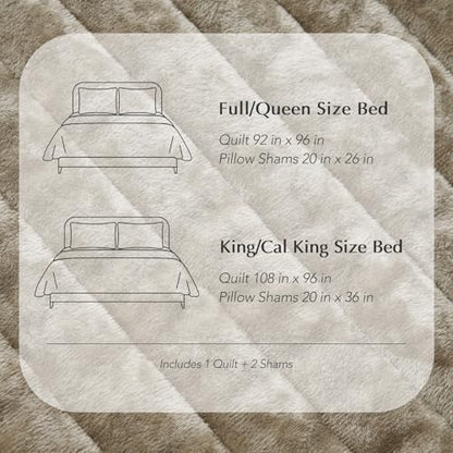 Stripe Channel Luxury Velvet Quilt Set King Size
