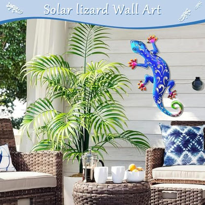 Solar LED Light Lizard Outside Wall Garden Decorations for Yard Pendant